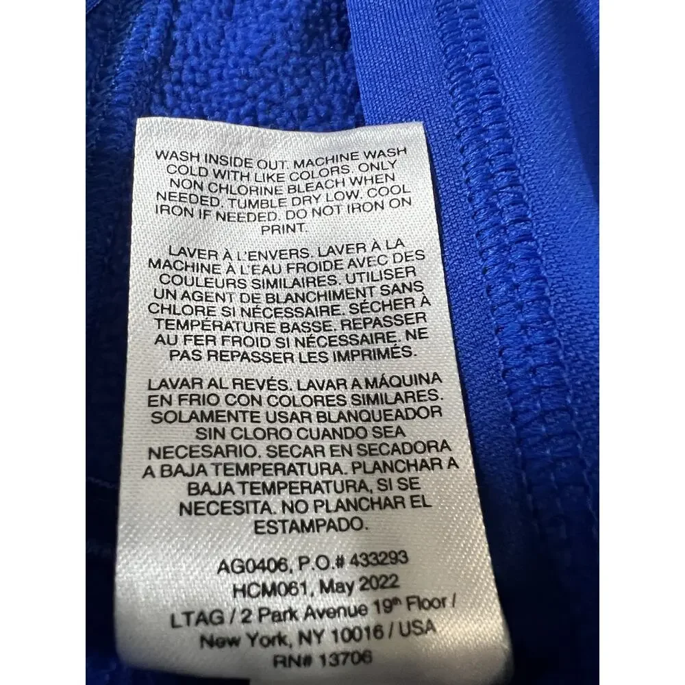 adidas Unisex Kids Blue Pullover Hoodie, Logo, Hooded, Pockets, Size 5